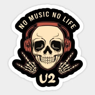 No music no life u2 Sticker